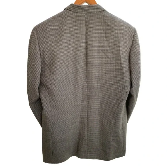 VTG Gianfranco Ruffini Italy Men's 42R Wool Houndstooth Blazer Jacket Sport Coat - Picture 2 of 13